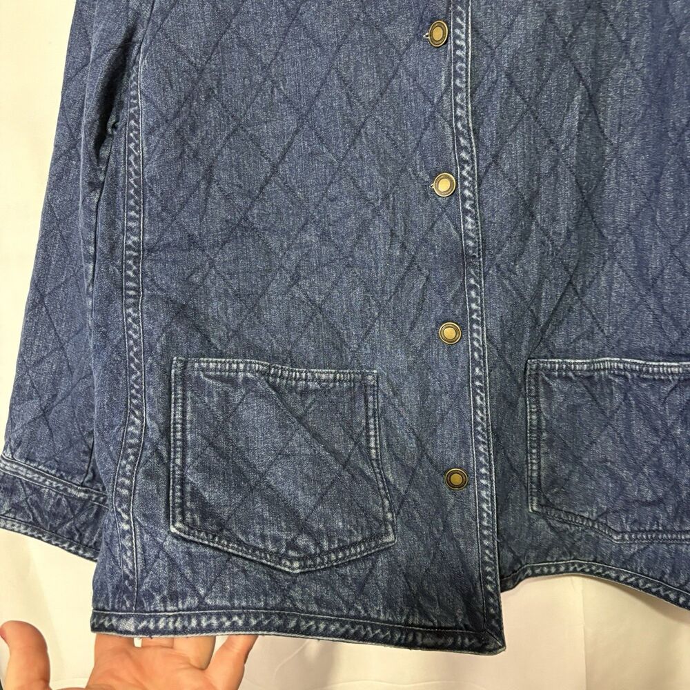 Charter Club Quilted Denim Jean Jacket in Dark Blue - Picture 2 of 9